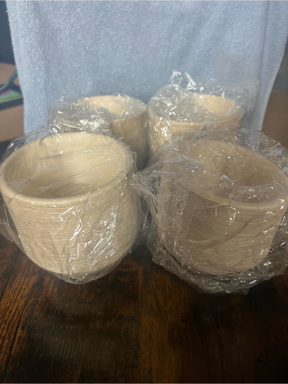 Natural Beige Woven Planter Pots - Set of 4, 200 pcs